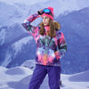 GSOU SNOW Водонепроницаемая куртка для сноуборда с рисунком - женская