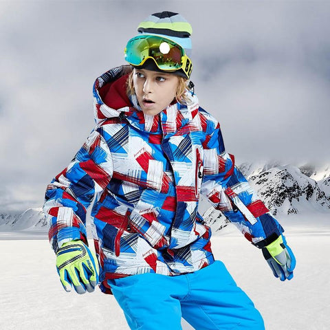 KHAKI LONG Boys Зимний лыжный сноуборд костюм - детский