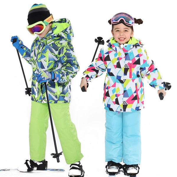 Boys Girls Ski Sets One Set Waterproof Windproof Kids Ski Jacket