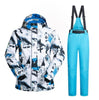 MUTUSNOW冬季男士超纤外套和裤子套装，用于滑雪/单板滑雪
