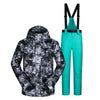 MUTUSNOW冬季男士超纤外套和裤子套装，用于滑雪/单板滑雪