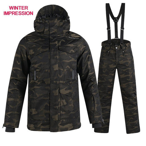 冬季印象男式迷彩滑雪服（夹克+裤子）