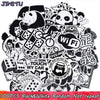 100 Pieces Black and White Stickers for Snowboard
