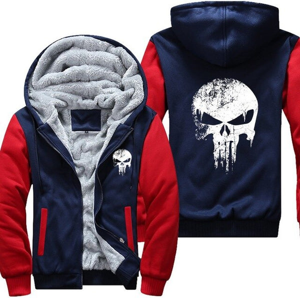 LUOGEN Punisher Skull Hoodie Homme