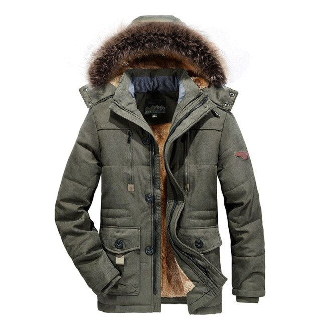 BUY WOODVOICE Mens Fur Lined Coat With Fur Hood ON SALE NOW! - Cheap Snow  Gear