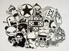 Black & White Snowboard Stickers Pack (60 stycken)
