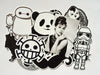 Black & White Snowboard Stickers Pack (60 Pieces)