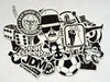 Black & White Snowboard Stickers Pack (60 Pieces)