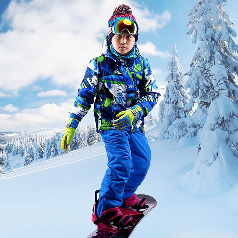GOEXPLORE Combinaison de ski coupe-vent chaude pour garçon - Enfant
