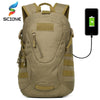 SCIONE 30L Waterproof Nylon Sports Backpack With External USB Charging
