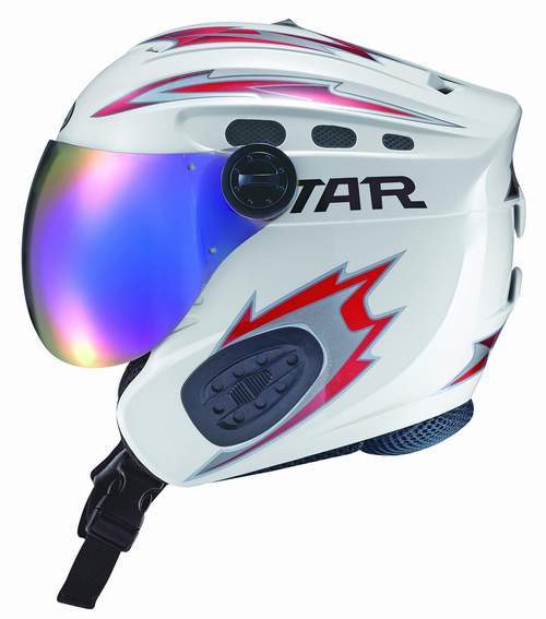 STARスキーヘルメット、バイザー付き