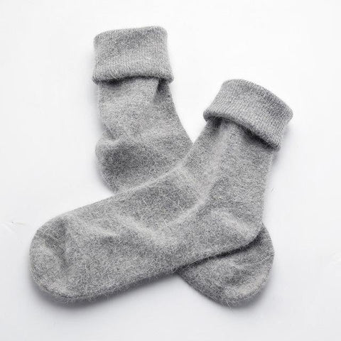 Chaussettes épaisses en lapin angora et laine mérinos - Femmes